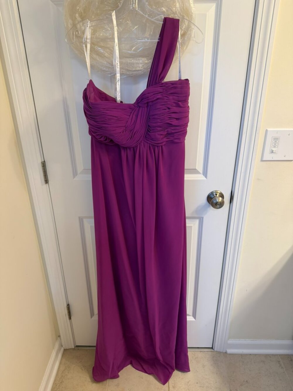 One Shoulder Chiffon Gown